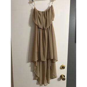 Beige maxi dress.